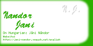 nandor jani business card